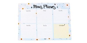 BLOCO SEMANAL MEUS PLANOS FLORAL 25F DAJUJU