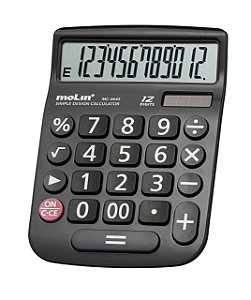 CALCULADORA 12 DIG MEDIA PRETA MC2645 MOLIN