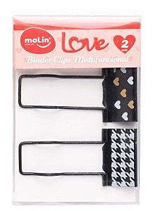 PRENDEDOR DE PAPEL 32MM MULTIFUNCIONAL LOVE  C/ 2UN MOLIN