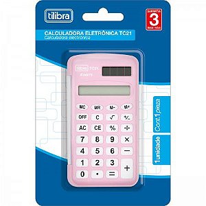 CALCULADORA 08 DIG BOLSO ROSA TC21 TILIBRA