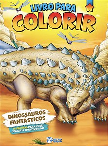 LIVRO PARA COLORIR DINOSSAUROS FANTÁSTICO BICHO ESPERTO