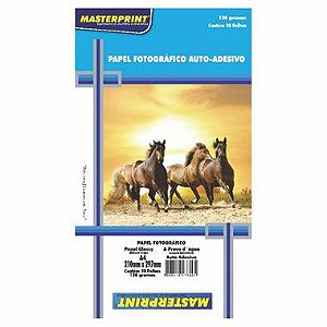 PAPEL FOTOGRAFICO GLOSSY A4 130G UNITARIO ADESIVO MASTERPRINT