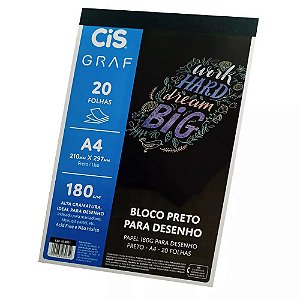 BLOCO A4 PRETO DESENHO 180G CIS