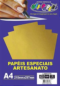 PAPEL LAMICOTE OURO A4 250G 10F PCT OFF PAPER