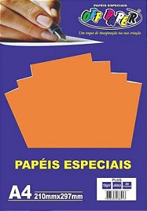 PAPEL COLOR A4 20F 120G LARANJA OFF PAPER