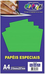 PAPEL COLOR A4 20F 120G VERDE LUMI OFF PAPER