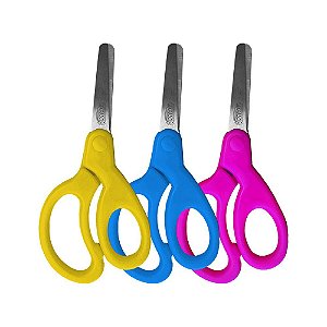 TESOURA ESCOLAR 13CM NEON CURVADA BRW