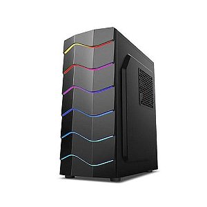 GABINETE GAMER HAYOM COM LEDS RGB PRETO SEM FONTE GB1711