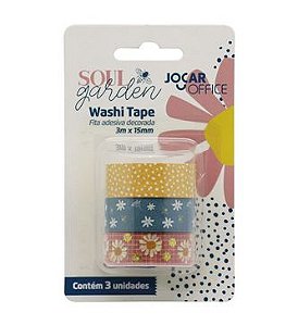 WASHI TAPE SOUL GARDEN COM 3 15MMX3M JOCAR OFFICE