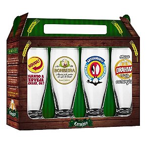 CONJUNTO 4 COPOS MUNICH CERVEJA NACIONAL BRASFOOT