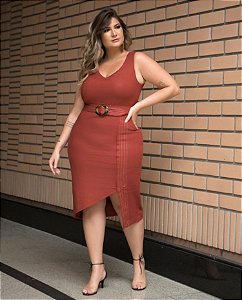 Vestido de linho hot sale listrado plus size