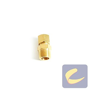 Conector M. Latão 3/8x3/8  - Compressores Odonto/ Baixa Pressão - Chiaperini