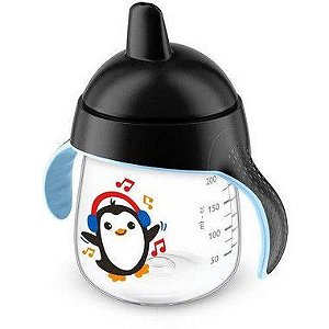 Copo Anti Vazamento Pinguim 260ml - Preto -  Avent Philips