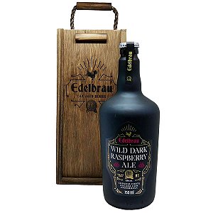Cerveja Edelbrau Wild Dark Raspberry Ale 750ml com Estojo em Madeira