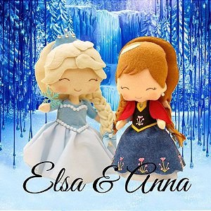 Bonecas Ana e Elsa Frozen feltro