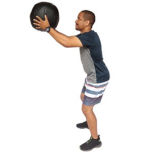 Wall Ball Com 8 kg Para Agachamento Crossfit Musculação Em Capota Marítima Cor Preto