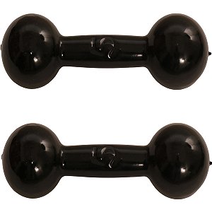 Par De Peso De Academia Para Malhar Braço Halter Bola Emborrachado De 3 Kg Profissional Cor Preto