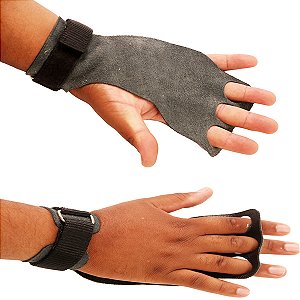 Luva Strap De Couro Grip Gancho Musculação Academia Crossfit