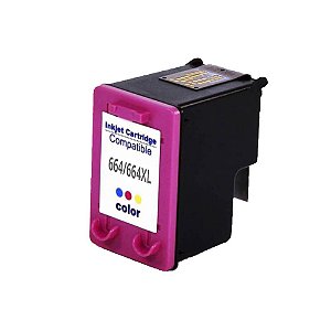Cartucho de Tinta HP 664XL 664 XL F6V31AB| COMPATÍVEL COLORIDO 12,5ML