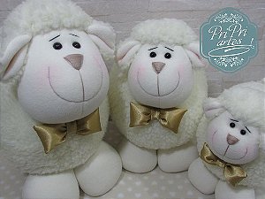 Kit 3 Ovelhinha Tam. 20cm, 25cm e 30cm de altura