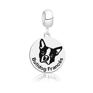 Berloque de Prata Cachorro Raça Bulldog Francês