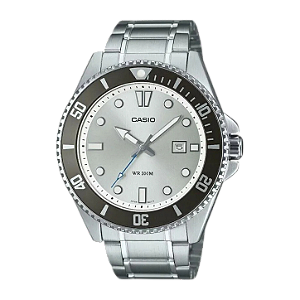Casio Duro MDV-107D-7AVDF Cinza Aço 200M - Relojoaria Impala