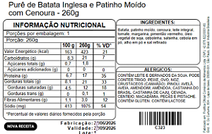 Purê de Batata Inglesa com Patinho Moído com Cenoura - 260g