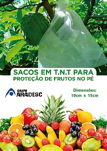 SACO PARA PROTEÇÃO DE FRUTAS NO PÉ 10 cm X 15 cm EM TNT BRANCO