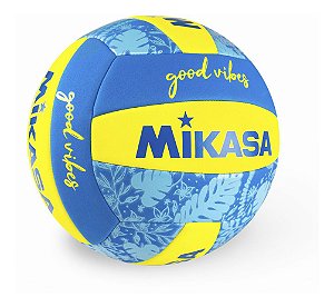 Bola De Voleibol Mikasa Good Vibes Recreação Azul E Amarela