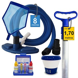 Kit Mangueira 8 M - Completo - Universal - Reduz em ate 60% consumo da agua na aspiração