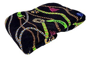 Manta Casal Flannel 1,80 x 2,00 M - Preto