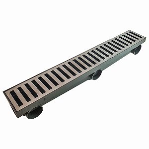 Ralo Linear 8 x 51 Multi Saídas - grelha em ALUMINIO - CINZA