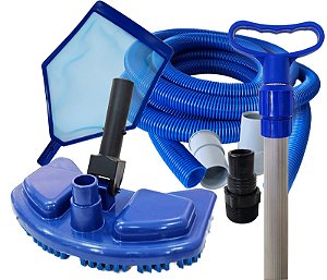 Kit Limpeza Manutenção para Piscinas Alvenaria Fibra Vinil - 8 M