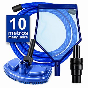 Kit Limpeza Piscinas Inflável E Estrutural Mangueira 10 M