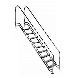 Escada para Piscina - Paris para Obesos e Fisioterápicos - 1,80 M - Aço Inox 304