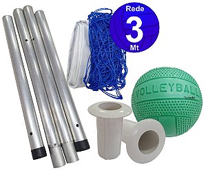 Kit Biribol Volei de Piscina + Tubos + Rede 3 M