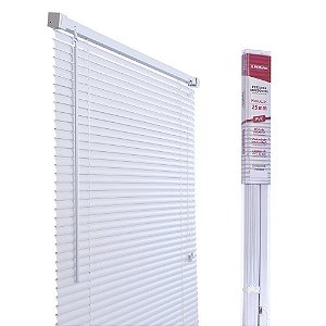 PERSIANA HORIZONTAL PVC BRANCA L100CM X A130CM X 25MM