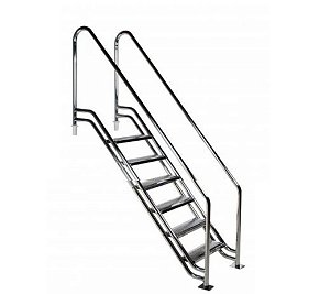 Escada para Piscina - Paris para Obesos e Fisioterápicos - 1,30 M - Aço Inox 304
