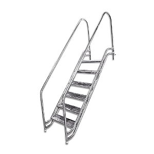 Escada para Piscina - Paris para Obesos e Fisioterápicos - 1,00 M - Aço Inox 304