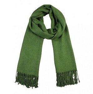 Pashmina - Xale Visc Lisa - 235 Verde Garrafa - 180 X 70 cm - 1067