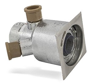 Bico HidroLed - Bronze Cromado 1 1/4 com Frente em Inox Ajustável Quadrado - Branco FORA DE LINHA
