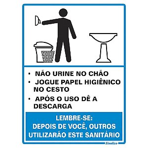 PLACA DE SINALIZAÇÃO - PROCEDIMENTO SANITÁRIO MASCULINO