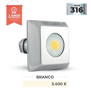 REFLETOR PARA PISCINA QUADRADO MONO - 10 W  3.400K BRANCO