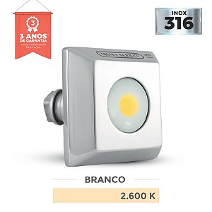 REFLETOR PARA PISCINA QUADRADO MONO - 10 W  2.600K BRANCO