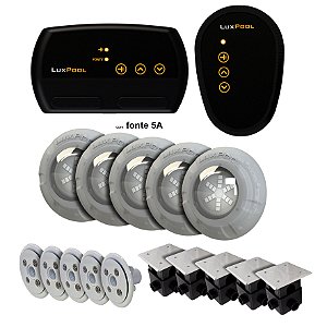 Kit iluminação RGB para piscina 5 leds - Completo