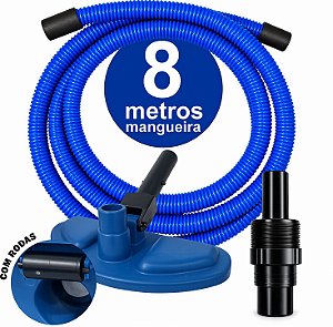 Kit Mangueira 8 M + Aspirador - Universal - Reduz em ate 60% consumo da agua na aspiração