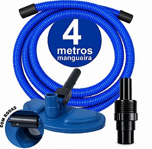 Kit Mangueira 4 M + Aspirador - Universal - Reduz em ate 60% consumo da agua na aspiração