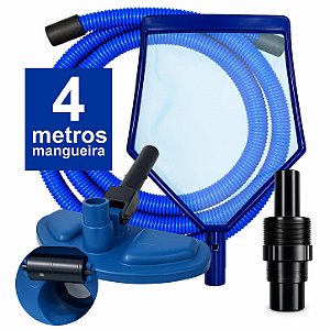 Kit Mangueira 4 M + Aspirador + Peneira- Universal - Reduz em ate 60% consumo da agua na aspiração