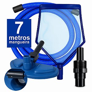 Kit Mangueira 7 M + Aspirador + Peneira- Universal - Reduz em ate 60% consumo da agua na aspiração