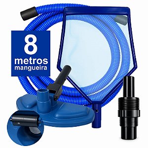Kit Mangueira 8 M + Aspirador + Peneira- Universal - Reduz em ate 60% consumo da agua na aspiração